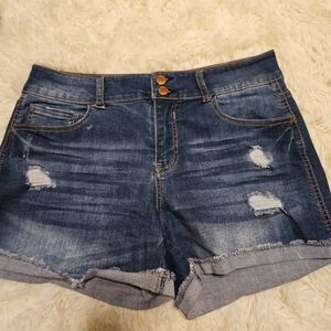 Rue21 Blue Distressed Jean Shorts